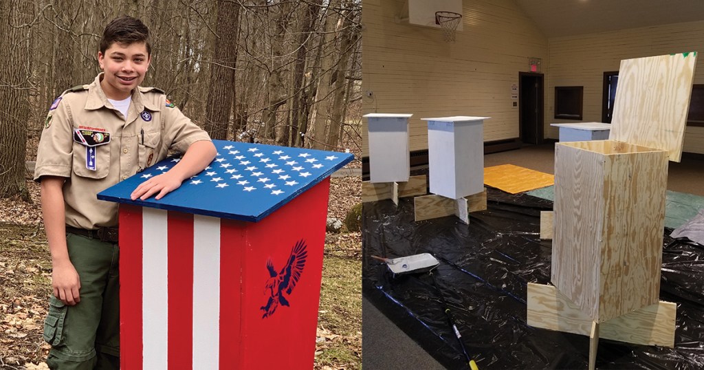 Life Scout creates flag retirement boxes for his community and shares how you can make them, too