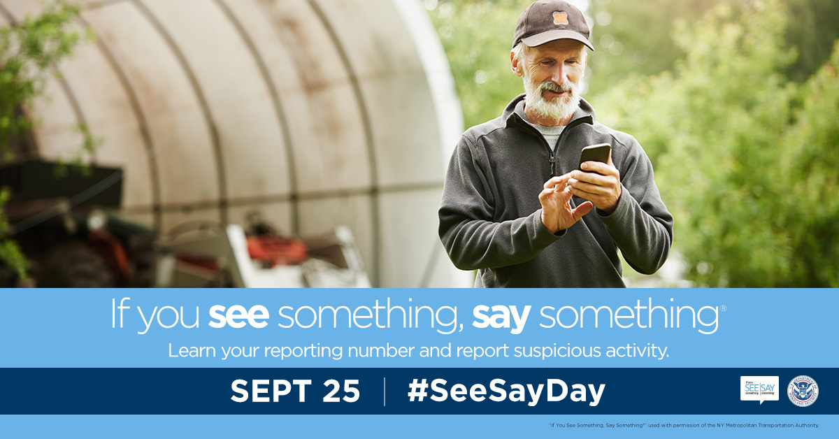 #SeeSayDay is September 25. Here’s what you can do to Be Prepared
